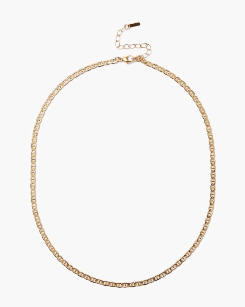 Front of a size O/S Anchor Curb Chain Necklace in Gold in Gold by CHAN LUU. | dia_product_style_image_id:329071